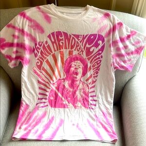 Women’s XS Jimi Hendrix Pink & Orange Tie-Dye T-Shirt